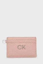 Pouzdro na karty Calvin Klein růžová barva