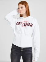 Bílá dámská mikina s kapucí Guess - Dámské
