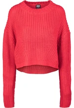 Women's wide oversize sweater in fiery red color