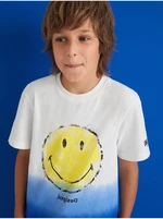 Blue-white boys' t-shirt with Desigual Carambola print - Boys