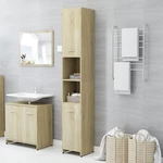 Bathroom Cabinet Sonoma Oak 11.8"x11.8"x72.2" Chipboard