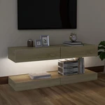 TV Cabinets with LED Lights 2 pcs Sonoma Oak 23.6"x13.8"