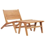 Garden Chair with Footrest Solid Teak Wood