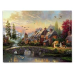 LED Luminous Canvas Paintings Rustic Dreamy Scenery Landscape Wall Decorative Printing Art Picture Frameless Home Office