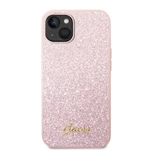 Zadní kryt Guess PC/TPU Glitter Flakes Metal Logo pro Apple iPhone 14 Plus, růžová