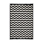 Čierno-biely obojstranný koberec Zig Zag 80 × 150 cm