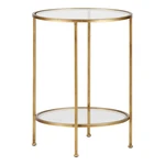 Mosadzný odkladací stolík v bronzovej farbe BePureHome Goddess, ⌀ 45,5 cm