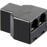 Basetech western adaptér [1x RJ11 zásuvka 6p4c - 2x RJ11 zásuvka 6p4c]  čierna