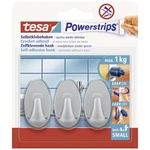 tesa POWERSTRIPS® háčik tesa Powerstrip® malý oválny  chróm (matný) Množstvo: 3 ks