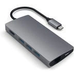 USB Hub Satechi USB-C Multi-Port Adapter (HDMI 4K, 3x USB 3.0, USB-C, MicroSD, SD, Ethernet V2) (ST-TCMA2M) sivá USB rozbočovač • 3× USB-A,1× USB-C, 1