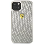 Kryt na mobil Ferrari Real Carbon na Apple iPhone 13 strieborný ochranný kryt na mobilný telefón • určený pre Apple iPhone 13 • materiál: karbón a PU 