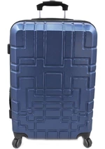 Cestovní kufr skořepinový na čtyřech kolečkách (M) 80l - tmavě modrá
