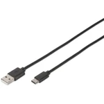 Digitus #####USB-Kabel USB 2.0 #####USB-C™ Stecker, #####USB-A Stecker 1.80 m čierna guľatý, obojstranne zapojiteľná zás