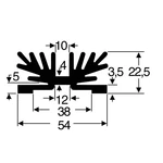 Fischer Elektronik SK 65 37,5 SA-1 X M3 chladič 3.5 K/W (d x š x v) 54 x 37.5 x 22 mm SOT-32