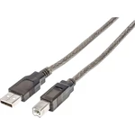 Manhattan #####USB-Kabel USB 2.0 #####USB-A Stecker, #####USB-B Stecker 15.00 m čierna guľatý, s LED
