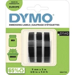 DYMO 3D raziacej páska, lepiaca páska sada 3 ks  Farba pásky: čierna Farba písma: biela 9 mm 3 m