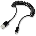 Dátový / nabíjací kábel pre Apple 1x Lightning ⇔ 1x USB 2.0, RENKFORCE, špirálový 0, 95 m