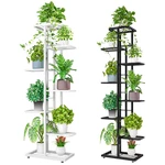 7/8 Black/White Layers Retro Iron Plant Stand Pot Plant Display Shelves Garden Home Decoration