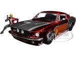 1967 Ford Mustang Shelby GT-500 Red Metallic and Gray Metallic with Star-Lord Diecast Figurine "Guardians of the Galaxy" "Marvel" Series 1/24 Diecast