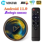 VONTAR X2 Amlogic S905W2 Smart TV Box Android 11 4G 32GB Support AV1 Wifi BT TVBOX Media Player Set Top Box
