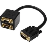 VGA Y kabel Digitus [1x VGA zástrčka - 2x VGA zásuvka] černá 20.00 cm