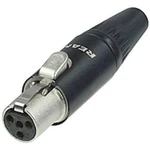 XLR kabelová zásuvka Rean AV RT4FC-B, rovná, 4pól., 2 - 4.5 mm, černá
