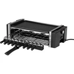 Raclette gril Maxxmee 6 pánví, s grilovací jehlou, funkce grilování, černá