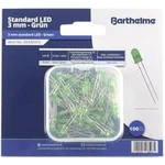 Sada LED Barthelme kulatý, 3 mm, 30 °, 20 mA, 2 V, zelená