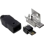 Micro USB B konektor s připevňovacím klipem zástrčka, rovná TRU COMPONENTS 100 ks