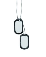 US ID známky DOG TAGS Mil-Tec® - stříbrné (Barva: Stříbrná / černá)