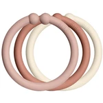 BIBS Loops závesné krúžky Blush / Woodchuck / Ivory 12 ks