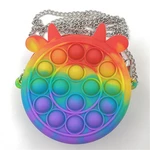Mini Pencil Case Rainbow Sensory Bubble Backpack Fidget Toy Girl Bag Antistress Toy Elk Rabbit Cow Coin Bag Creative Bir