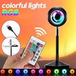 USB Power Colorful RGB LED Light Remote Control Atmosphere Projection Led Night Light For Home Bedroom Shop Background D