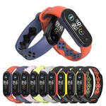 Mijobs Dual Color Silicone Soft Watch Band for Xiaomi mi band 5 Smart Watch Non-original