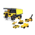 Simulation Inertia Deformation Track Engineering Vehicle Diecast Car Model Toy with Storage Parking Lot for Kids Birthda
