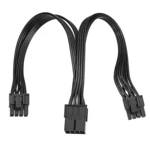 8 Pin Female to 2x8P(6+2) Power Supply Cable for PCI-E Graphics Card 20cm