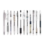 Dianshi DS-904/914/924 Netural Pen 0.38/0.5mm Nib Transparent Design Black Ink Gel Pen Writing Sketching Signing Pen For