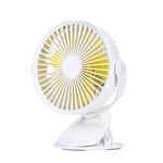 Well Star WT-F15 Portable Clip Fan 360 Degrees Rotation USB Mini Stripe Fan Rechargeable Air Cooling Fan Clip Desktop Fa