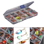 ZANLURE 30pcs/lot Colorful Tront Spoon Metal Fishing Lure Spinner Bait Bass Tackle With Box