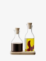 Set pentru ulei și oțet & suport de stejar, Serve, lungime 15 cm, transparente - LSA International