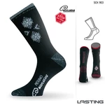 Ponožky vysoké Lasting SCK 85% Merino - zimní treking / lyže - šedočerné Velikost: XL