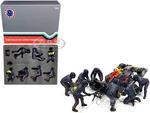 Formula One F1 Pit Crew 7 Figurine Set Team Blue Release II for 1/18 Scale Models by American Diorama