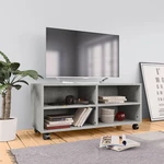 TV Cabinet with Castors Concrete Gray 35.4"x13.8"x13.8" Chipboard