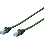 Patch kabel CAT 5e SF/UTP RJ 45, vidlice ⇔ vidlice, 0,5 m, zelený