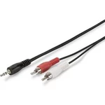 Jack / cinch audio kabel Digitus AK-510300-050-S, 5.00 m, černá