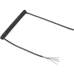 Spirálový kabel TRU COMPONENTS 1571516, 204 mm/600 mm, 6 x 0.12 mm², černá, 1 ks