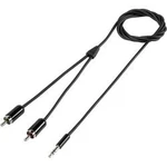 Připojovací kabel SpeaKa, jack zástr. 3.5 mm/2xcinch, černý, 0,8 m