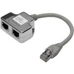 RJ45 síťový adaptér Digitus DN-93904 CAT 5, CAT 5e, [2x RJ45 zástrčka - 1x RJ45 zástrčka], šedá