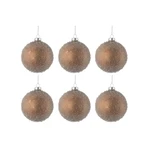 Sada 6 sklenených vianočných ozdôb v zlatej farbe J-Line Bauble, ø 8 cm