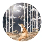 Nástenná detská samolepka Dekornik Fox in a Circle, ø 150 cm